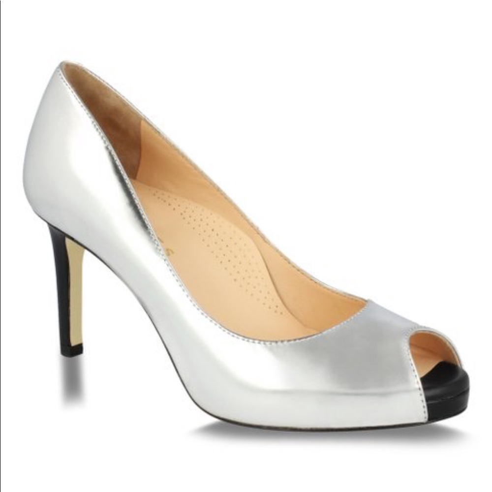 Ukies Angelina Mirrored Silver Nappa Leather Pumps